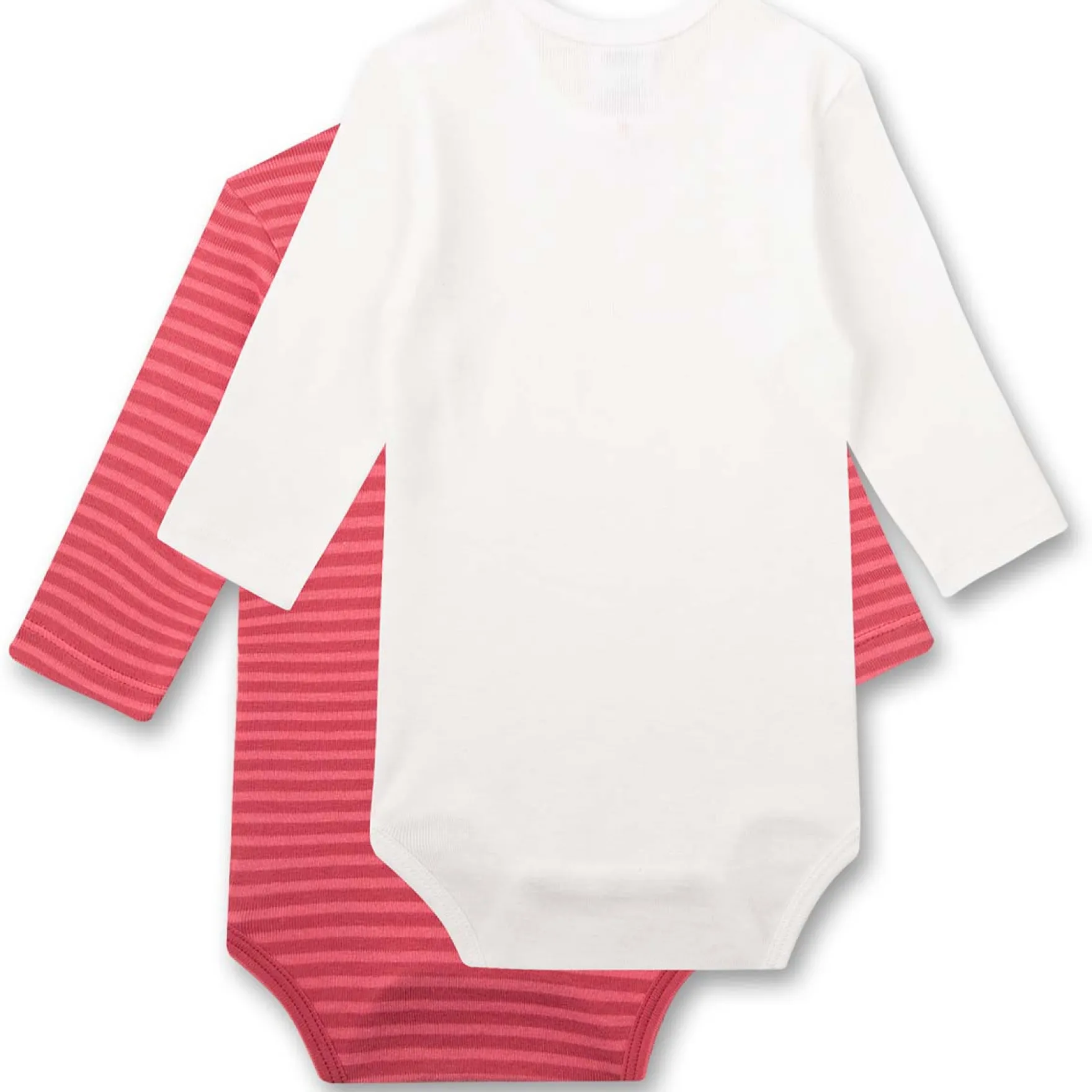 Langarmbody 2er Set beerenrot-weiß 68