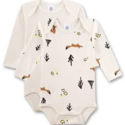 Langarmbody 2er-Set "Fuchs" beige 68