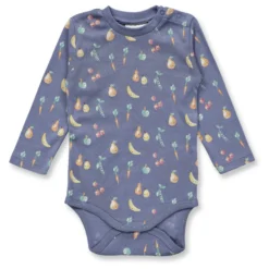 Langarmbody "Früchte" blau 74