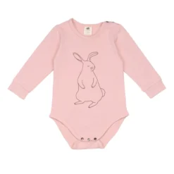 Langarmbody Hase rosa 74