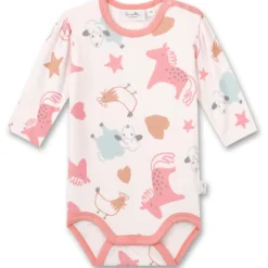 Langarmbody "Hoftiere" rosa 80