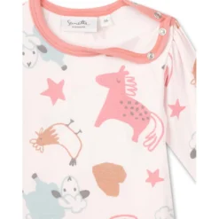 Langarmbody "Hoftiere" rosa 80