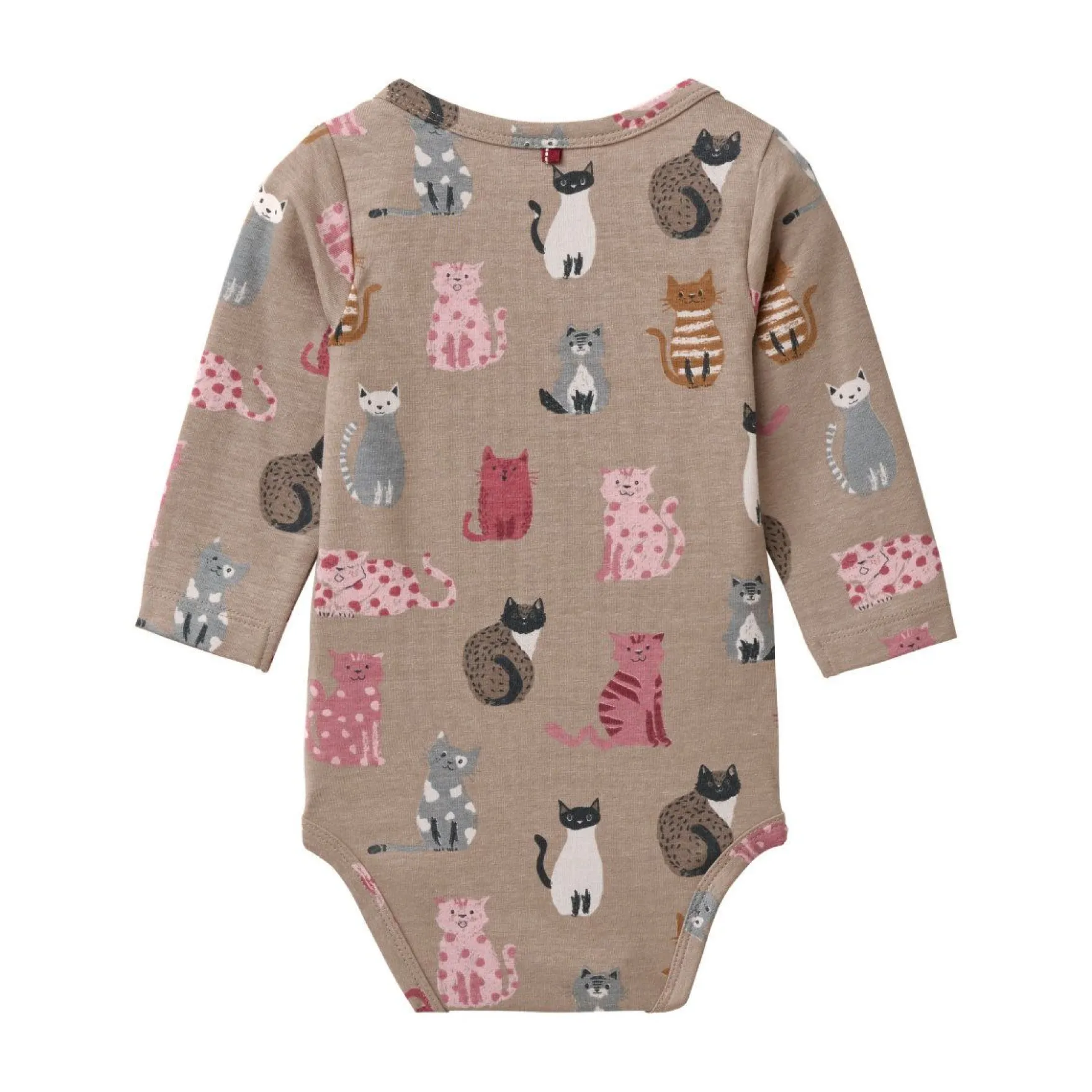 Langarmbody "Katze" taupe 62/68
