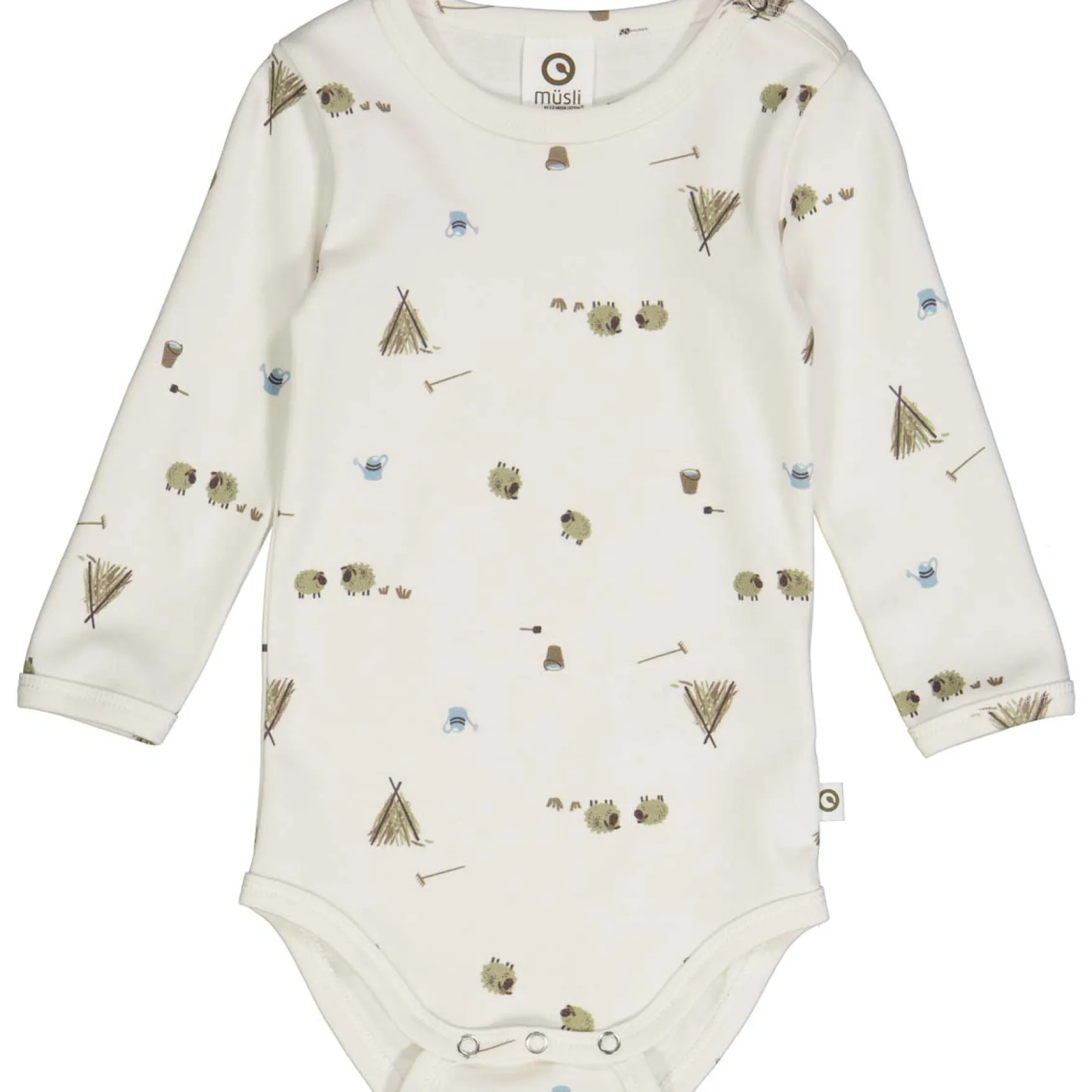 Langarmbody "kleine Farm" creme 68