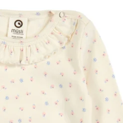 Langarmbody mit Kragen „Blümchen“ creme 80