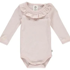 Langarmbody Rüsche hellrosa 68
