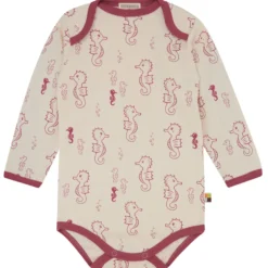 Langarmbody "Seepferdchen" rouge 86/92