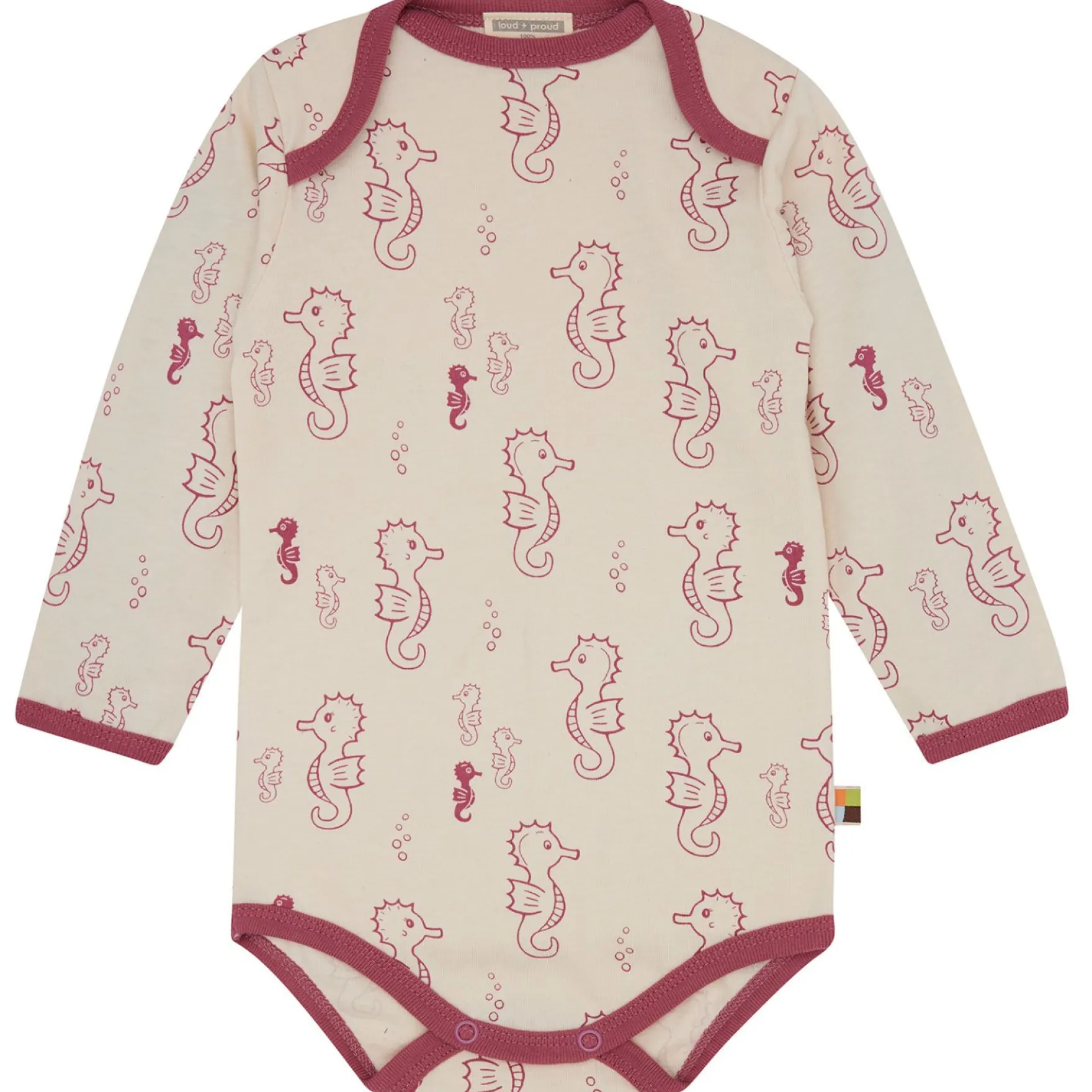Langarmbody "Seepferdchen" rouge 86/92