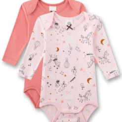 Langarmbody-Set "Magie" rosa-apricot 74