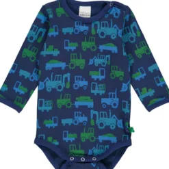 Langarmbody "Traktoren" blau 68