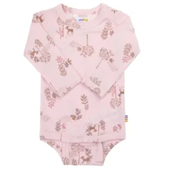 Langarmbody Wolle Seide "Wald" rosa 86/92