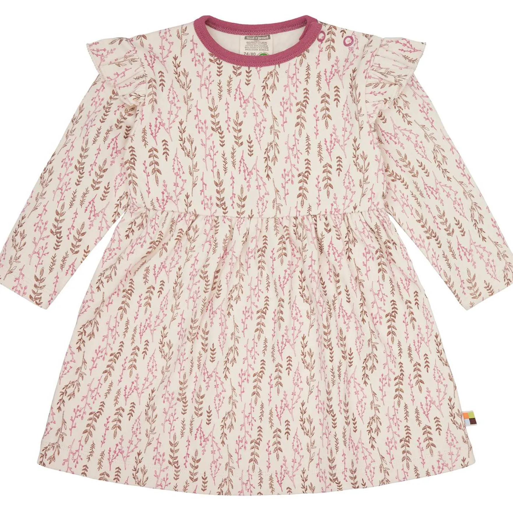 Langarm-Kleid "Floral" creme-rouge 110/116