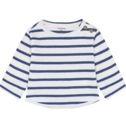 Langarmshirt blau-weiß gestreift 74