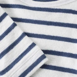 Langarmshirt blau-weiß gestreift 74