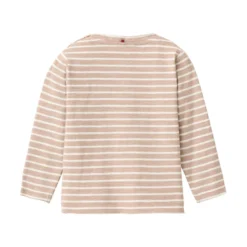 Langarmshirt "Blumen-Igel" taupe geringelt 74/80