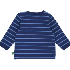 Langarmshirt "Dino" blau gestreift 74