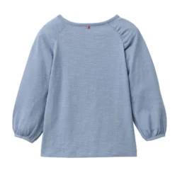 Langarmshirt "Eule" rauchblau 98/104