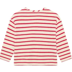 Langarmshirt gestreift rot-weiß 122