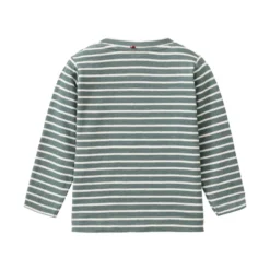 Langarmshirt "Hundegesicht" eukalyptus geringelt 50/56