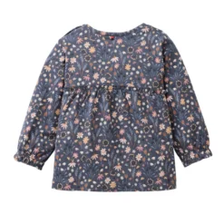 Langarmshirt "Mille Fleurs" indigoblau 74/80