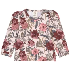 Langarmshirt mit Puffärmeln geblümt 74