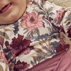 Langarmshirt mit Puffärmeln geblümt 74