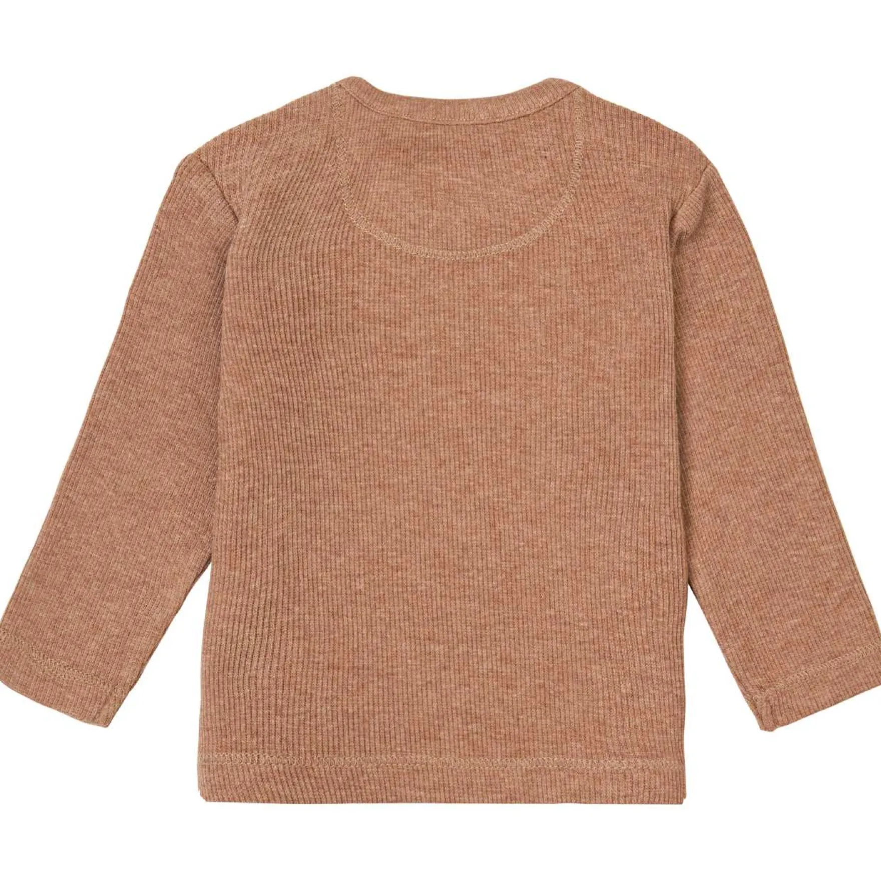 Langarmshirt "Ripp" orangebraun melange 68