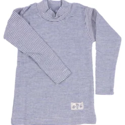 Langarmshirt Stehkragen Ringel marine 92