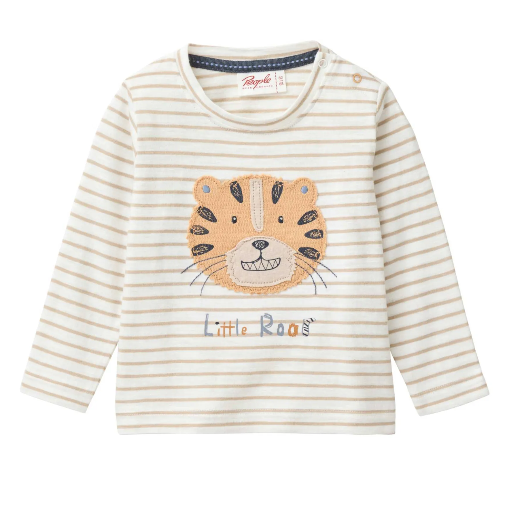 Langarmshirt "Tiger" dunkelsand geringelt 86/92