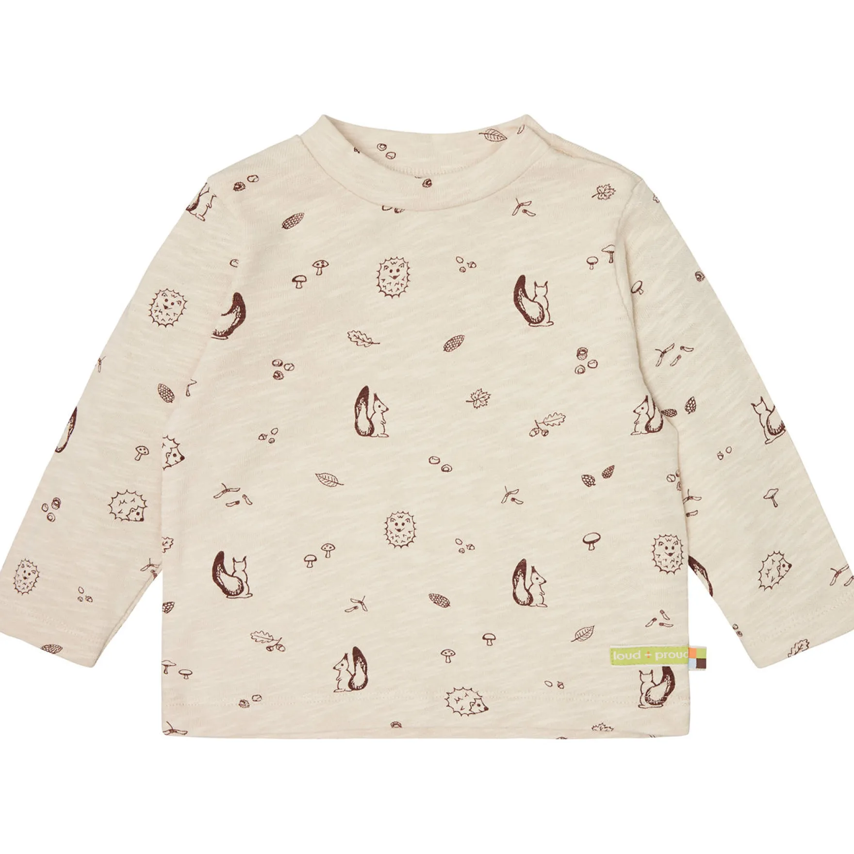 Langarmshirt "Waldleben" hellbeige 62/68