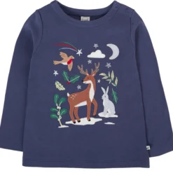 Langarmshirt "Winterwald" dunkelblau 110