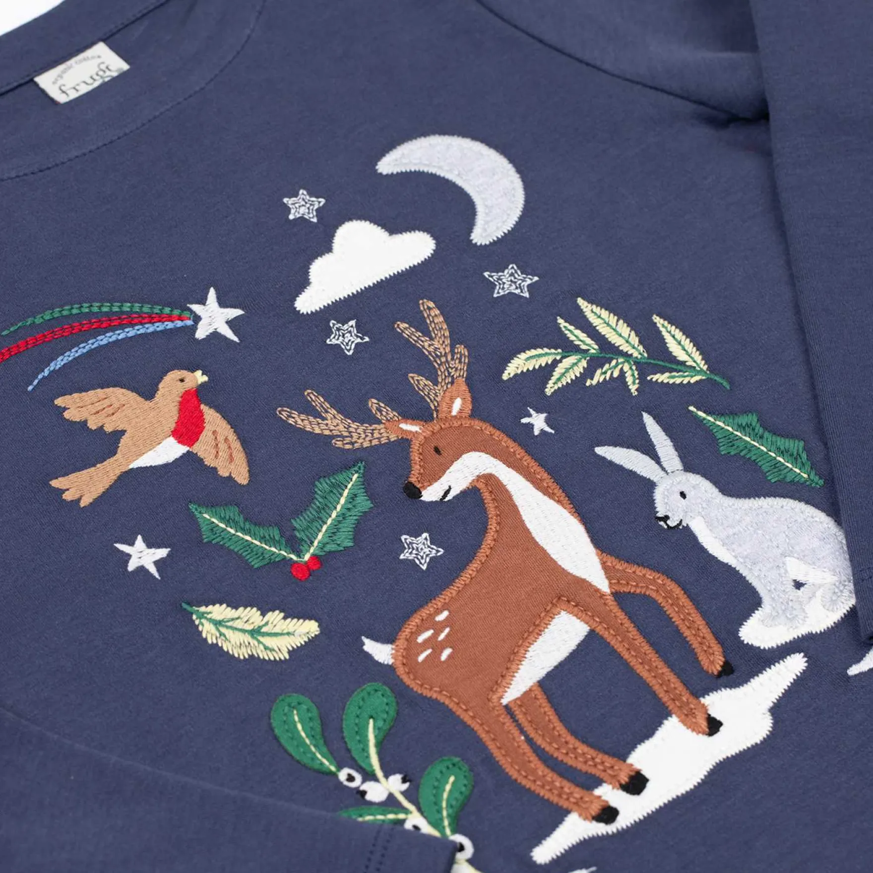 Langarmshirt "Winterwald" dunkelblau 110