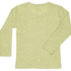 Langarmshirt Wolle Seide Baumwolle lindgrün 92
