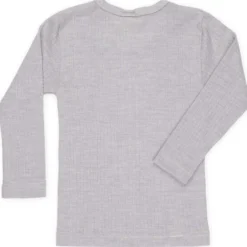 Langarmshirt Wolle Seide Baumwolle grau 92
