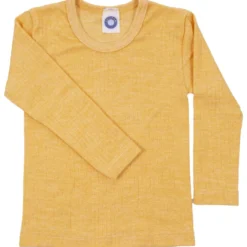 Langarmshirt Wolle Seide Baumwolle gelb 116