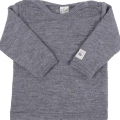 Langarmshirt Wolle Seide grau 68