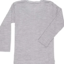Langarmshirt Wolle Seide hellgrau 92