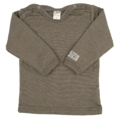 Langarmshirt Wolle Seide khaki 68