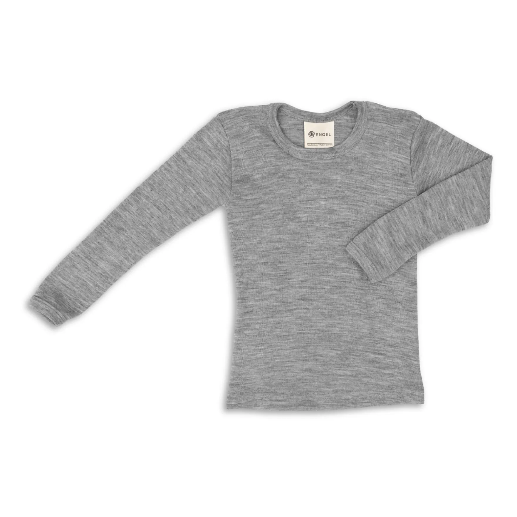 Langarmshirt Wolle Seide Kinder hellgrau 92