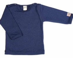 Langarmshirt Wolle Seide marine 56