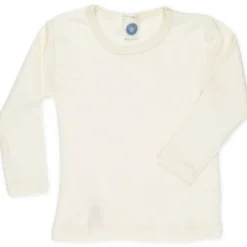 Langarmshirt Wolle Seide natur 92