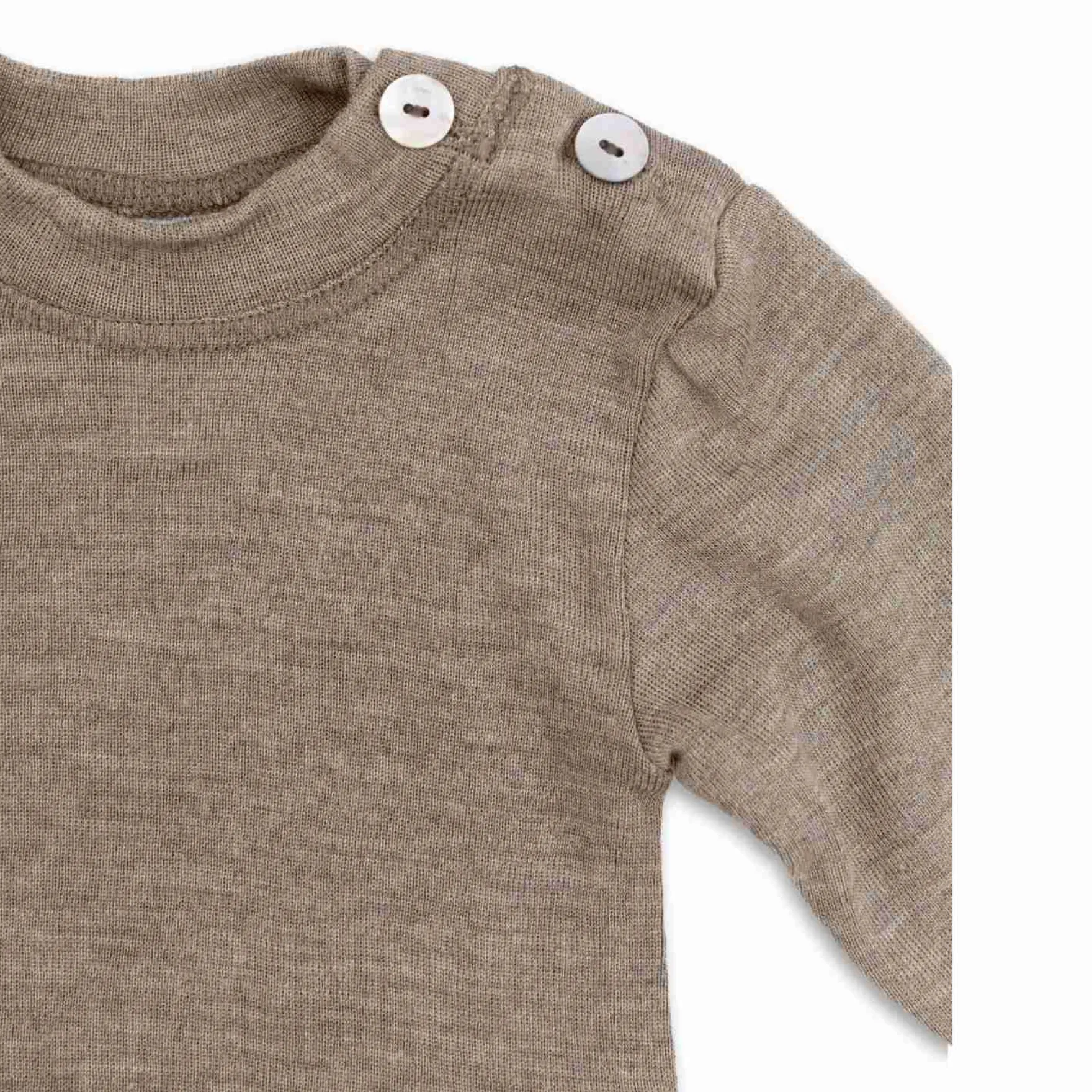 Langarmshirt Wolle Seide walnuss 62/68