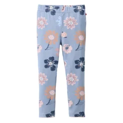 Leggings "große Herbstblumen" rauchblau 116