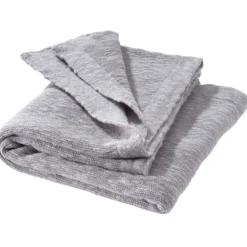 Leinen Decke 80x100 cm grau
