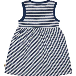 Leinen-Kleid dunkelblau-weiß gestreift 110/116