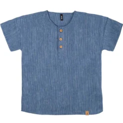 Leinen-Shirt marine-weiß 92