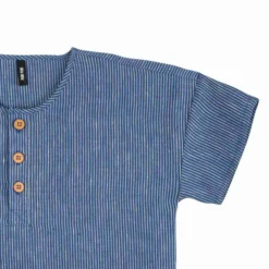 Leinen-Shirt marine-weiß 92
