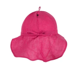 Leinen-Sonnenhut mit Nackenschutz magenta 51