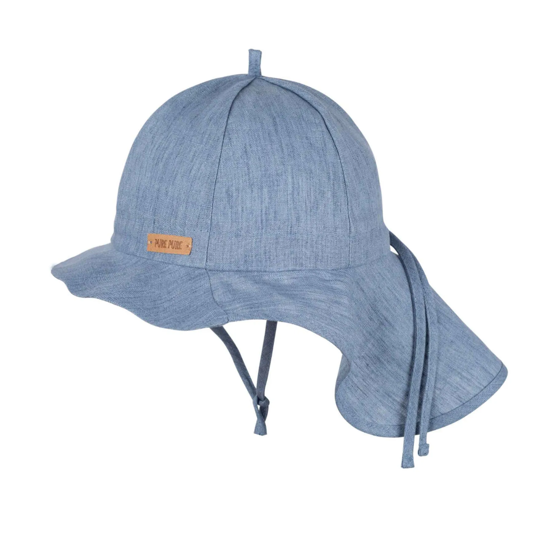 Leinen-Sonnenhut mit Nackenschutz blue-shadow 49