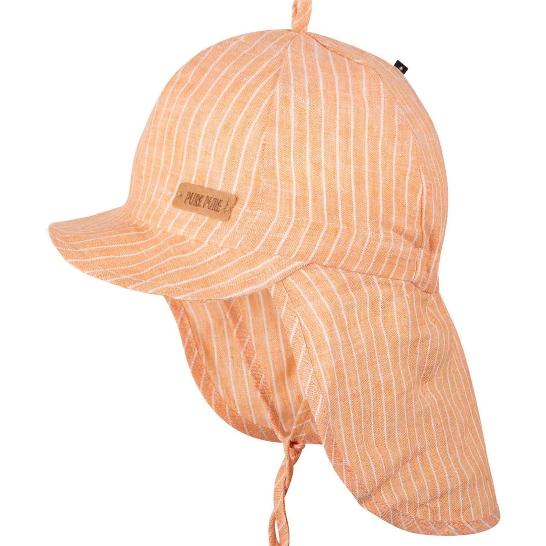 Leinen-Sonnenhut mit Schirm und Nackenschutz mandarine